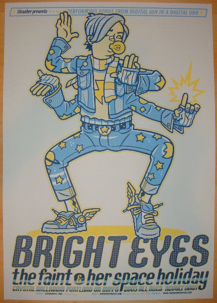 2005 Bright Eyes - Silkscreen Concert Poster by Guy Burwell