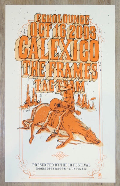 2003 Calexico - Atlanta Silkscreen Concert Poster by Methane