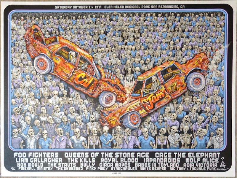 2017 Cal Jam - San Bernardino Silkscreen Concert Poster by Emek