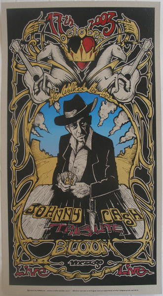 2003 Johnny Cash Tribute - Milan Silkscreen Concert Poster by Malleus