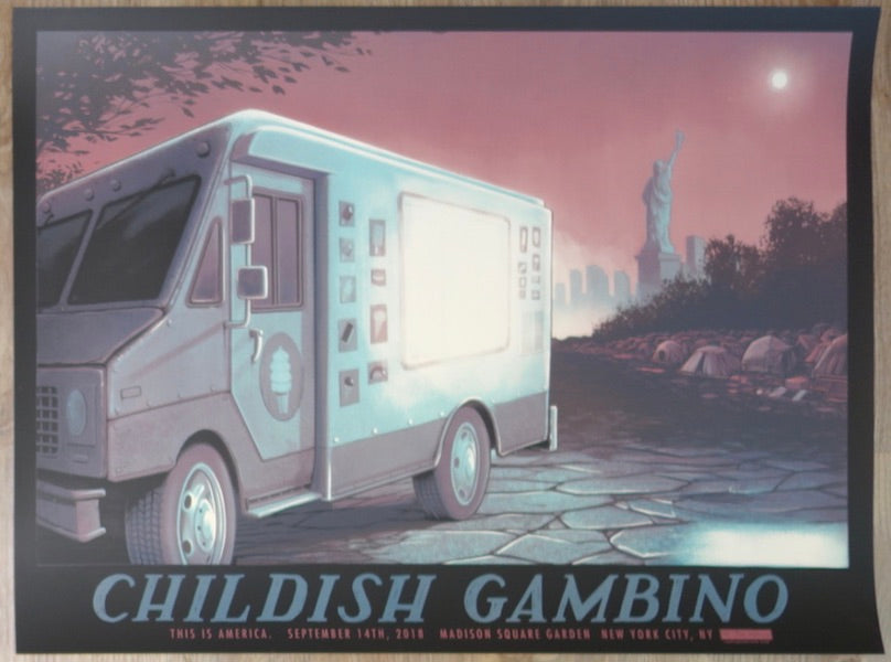 2018 Childish Gambino - NYC I Silkscreen Concert Poster by Justin Santora