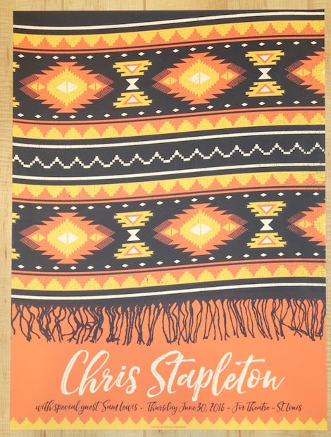 2016 Chris Stapleton - St. Louis Silkscreen Concert Poster by Status Serigraph