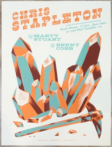 2018 Chris Stapleton - Bristow Silkscreen Concert Poster by Sorry Design