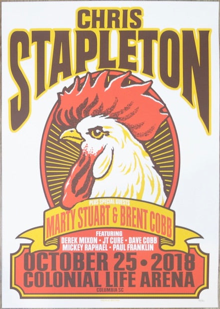 2018 Chris Stapleton - Columbia Silkscreen Concert Poster by Mike King