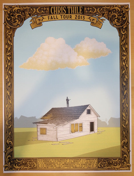 2015 Chris Thile - Silkscreen Tour Concert Poster by Justin Santora