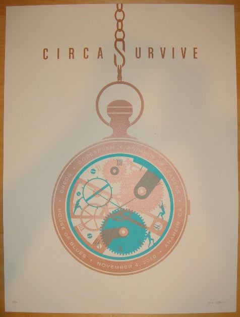 2010 Circa Survive - Anaheim Silkscreen Concert Poster by DKNG