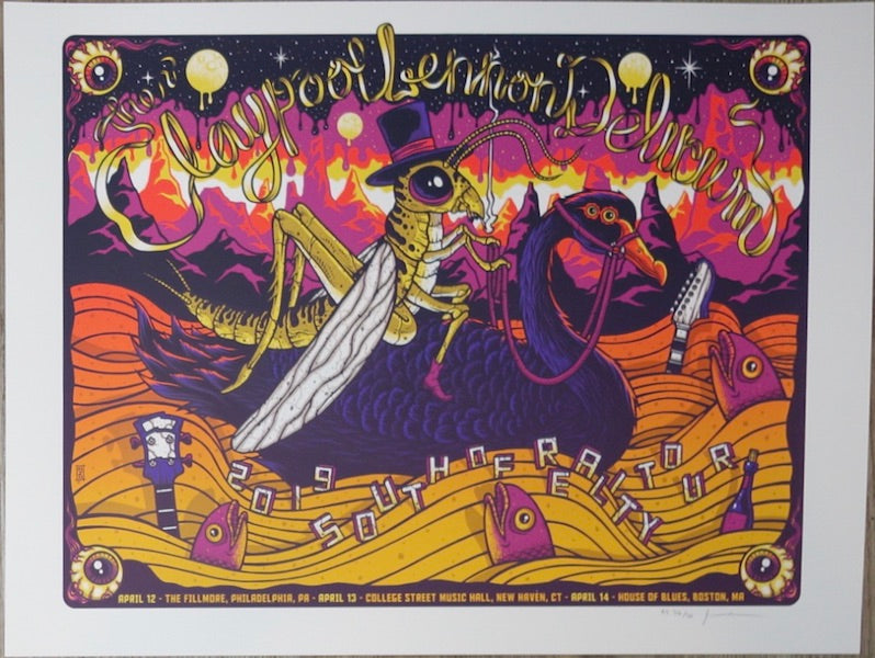 2019 Claypool Lennon Delirium - Northeast Tour Silkscreen Concert Poster by Jim Mazza