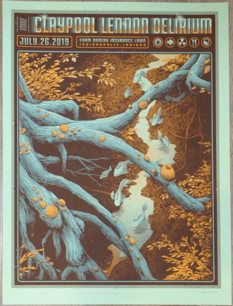 2019 Claypool Lennon Delirium - Indianapolis Silkscreen Concert Poster by Half Hazard