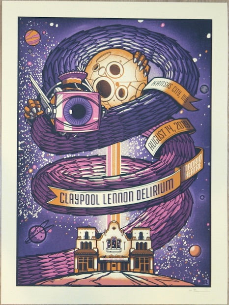 2019 Claypool Lennon Delirium - Kansas City Silkscreen Concert Poster by Clinton Reno