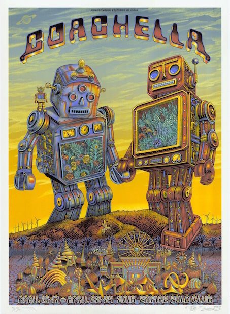 2016 Coachella Festival - Silkscreen Concert Poster by Emek