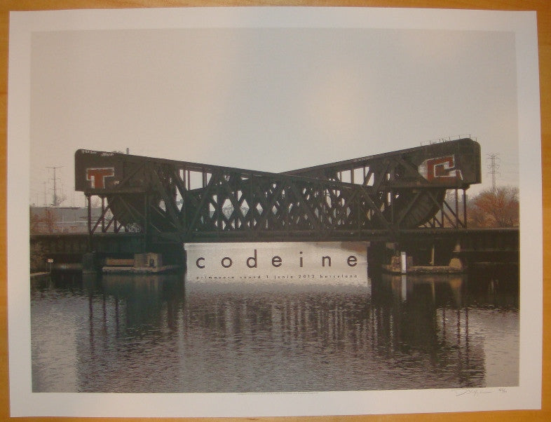 2012 Codeine - Barcelona Silkscreen Concert Poster by Crosshair