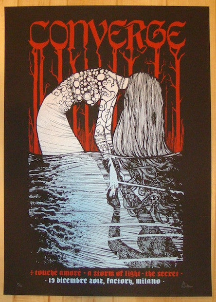 2012 Converge - Milan Silkscreen Concert Poster by Malleus