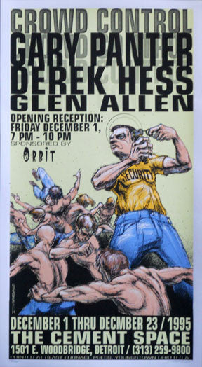 1995 Crowd Control - Detroit Silkscreen Art Show Poster by Derek Hess (95-35)
