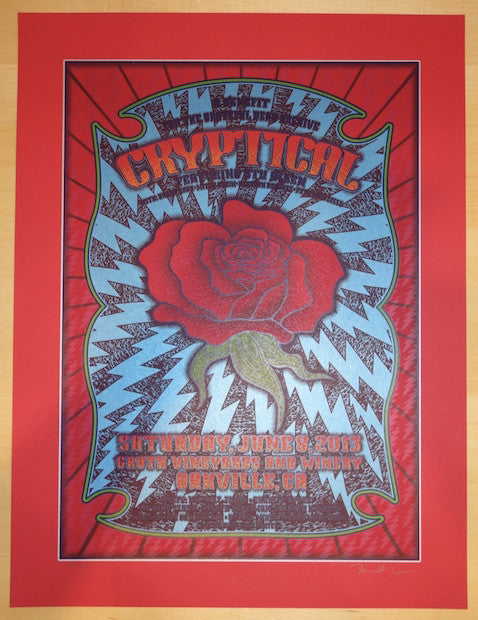 2013 Cryptical - Oakville Red Vellum Variant Concert Poster by Dave Hunter