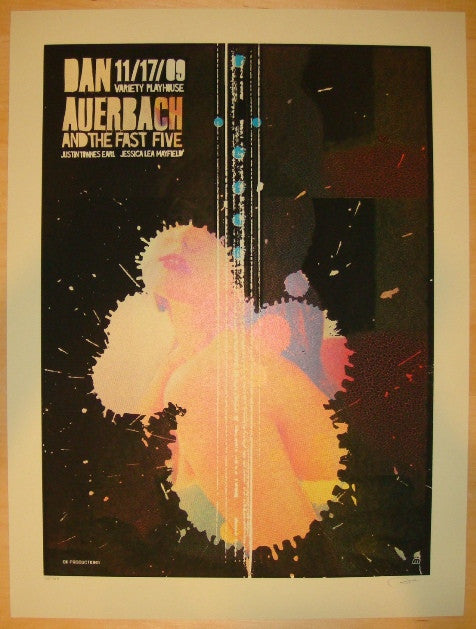 2009 Dan Auerbach - Atlanta Silkscreen Concert Poster by Methane