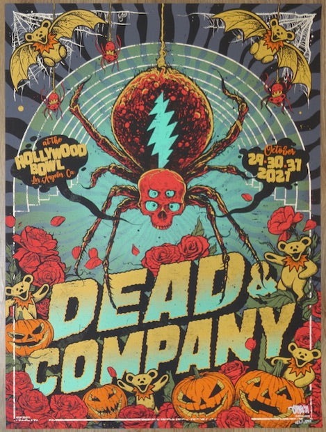 2021 Dead & Company - Los Angeles Silkscreen Concert Poster by Dan Dippel