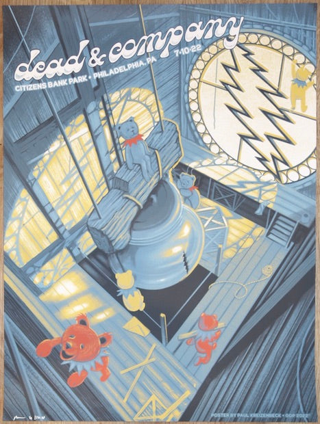 2022 Dead & Company - Philadelphia Silkscreen Concert Poster by Paul Kreizenbeck