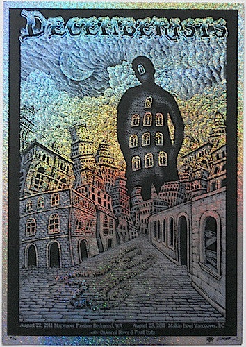 2011 The Decemberists - Sparkle Foil Variant Silkscreen Concert Poster by Emek