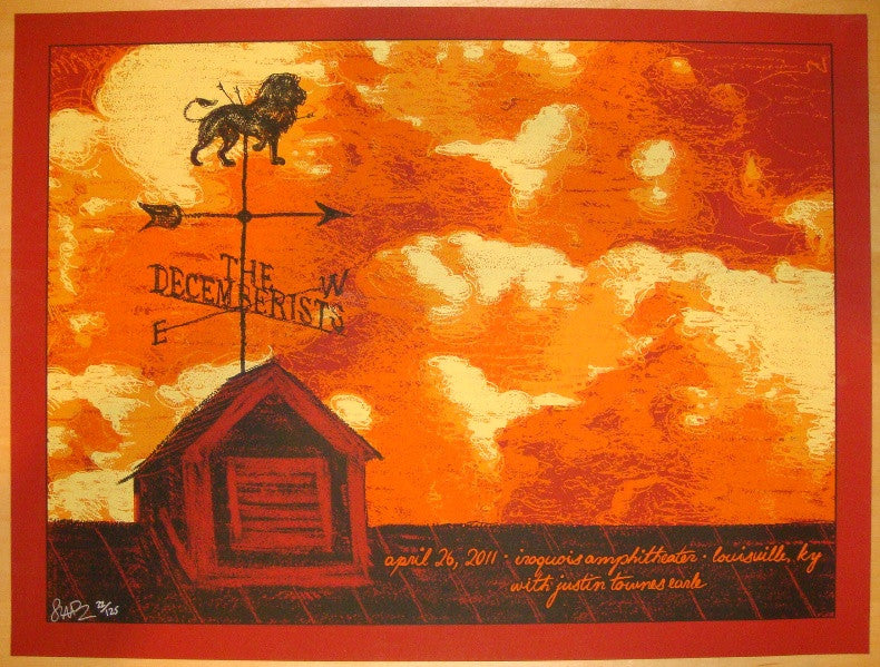 2011 The Decemberists - Louisville Silkscreen Concert Poster by Todd Slater