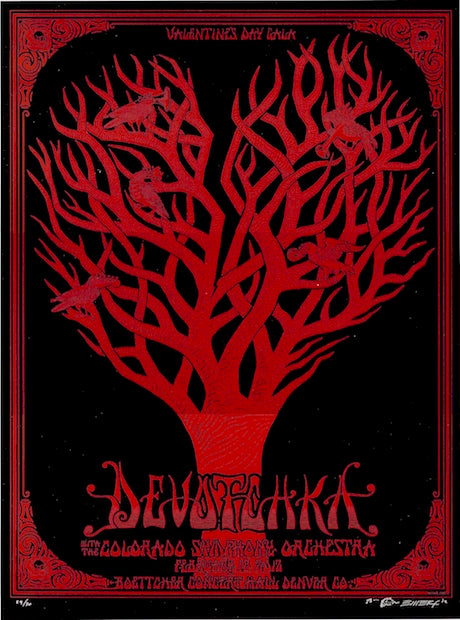 2012 Devotchka - Denver Black Variant Concert Poster by Emek