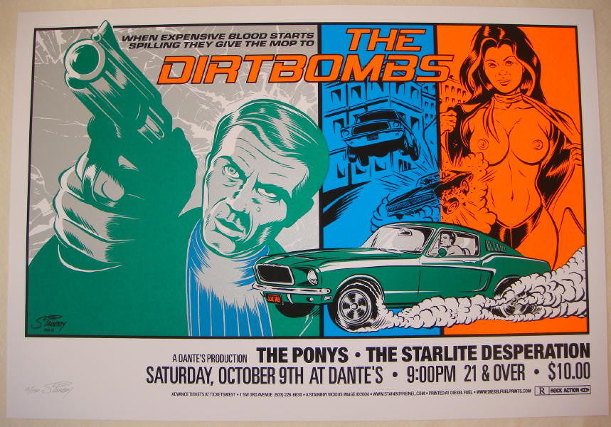 2004 The Dirtbombs - Portland Silkscreen Concert Poster by Stainboy