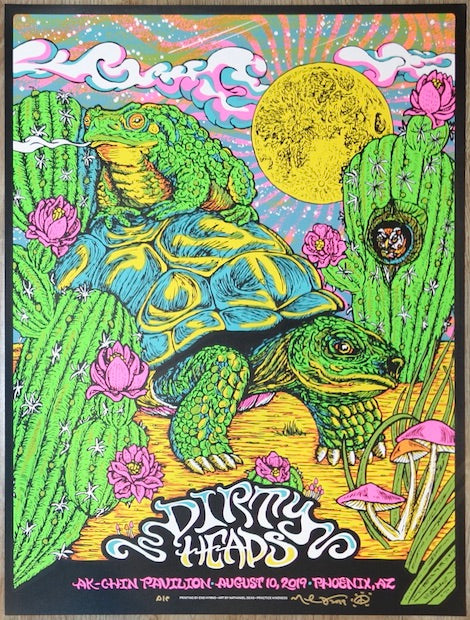 2019 Dirty Heads - Phoenix Silkscreen Concert Poster by Nathaniel Deas