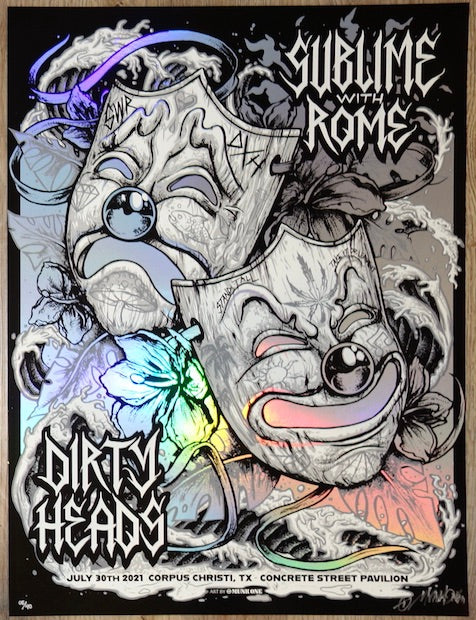 2021 Dirty Heads & Sublime w/ Rome - Corpus Christi Foil Concert Poster by Munk One