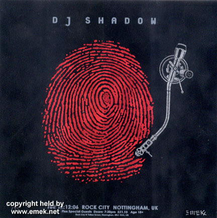 2006 DJ Shadow Velvet Variant Silkscreen Concert Poster by Emek