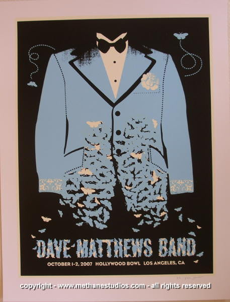 2007 Dave Matthews Band - Hollywood Silkscreen Concert Poster by Methane