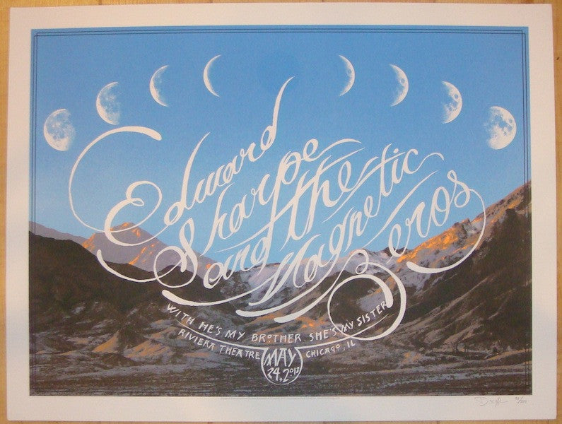 2012 Edward Sharpe - Chicago Silkscreen Concert Poster by Crosshair