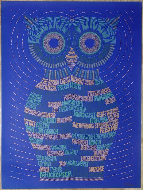 2011 Electric Forest Festival - Rothbury Silkscreen Concert Poster by Todd Slater
