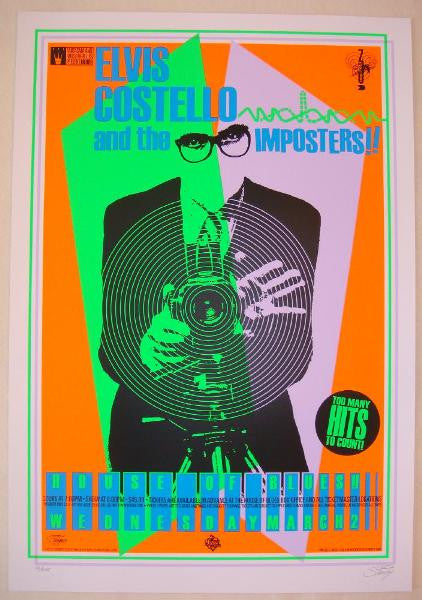 2005 Elvis Costello - Orlando Silkscreen Concert Poster by Stainboy