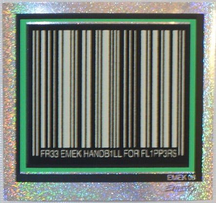 2008 Fr33 Emek Handb1ll For Fl1pp3rs - Negative Small Foil Silkscreen Handbill by Emek