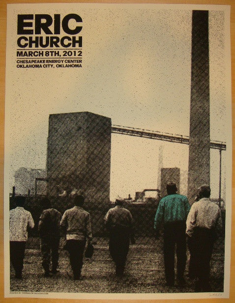 2012 Eric Church - Oklahoma City Silkscreen Concert Poster by Third Alert