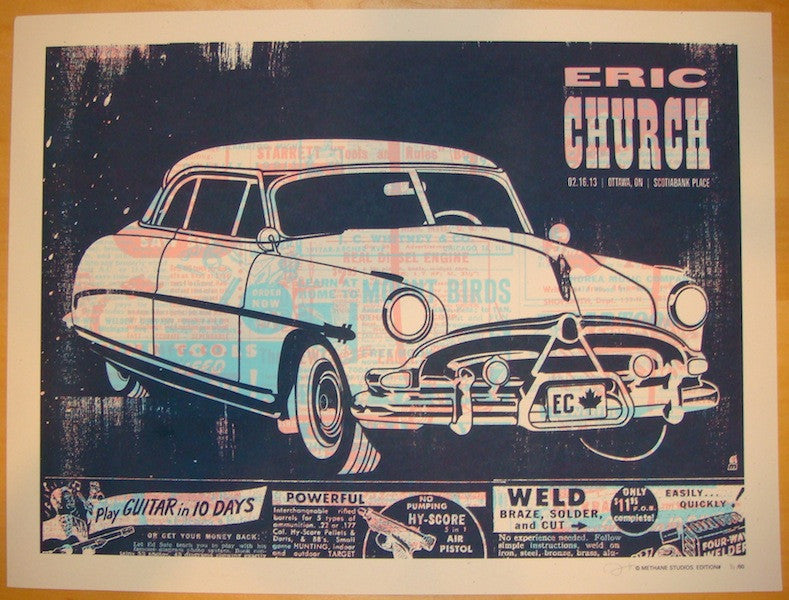 2013 Eric Church - Ottawa Silkscreen Concert Poster by Methane