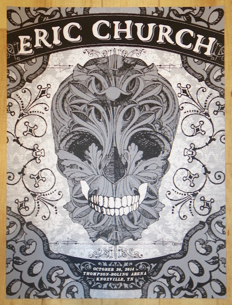 2014 Eric Church - Knoxville Silkscreen Concert Poster by Nate Duval