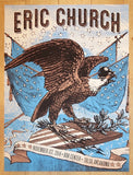 2014 Eric Church - Tulsa Silkscreen Concert Poster by Nate Duval