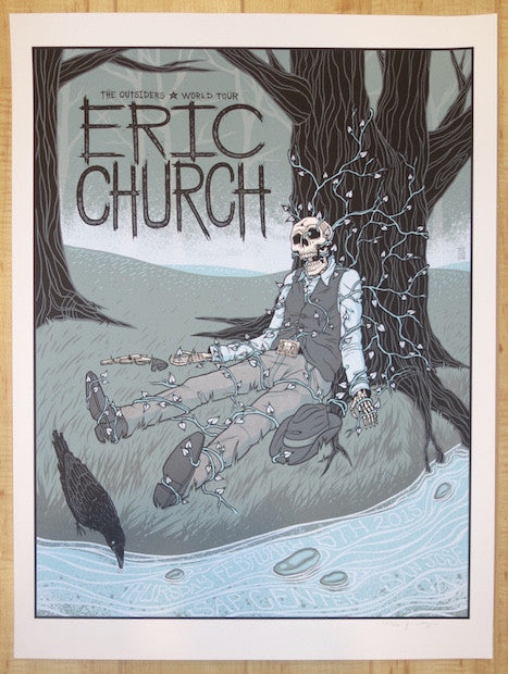 2015 Eric Church - San Jose Silkscreen Concert Poster by Jim Mazza