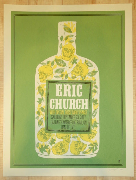 2017 Eric Church - Bangor Silkscreen Concert Poster by Methane