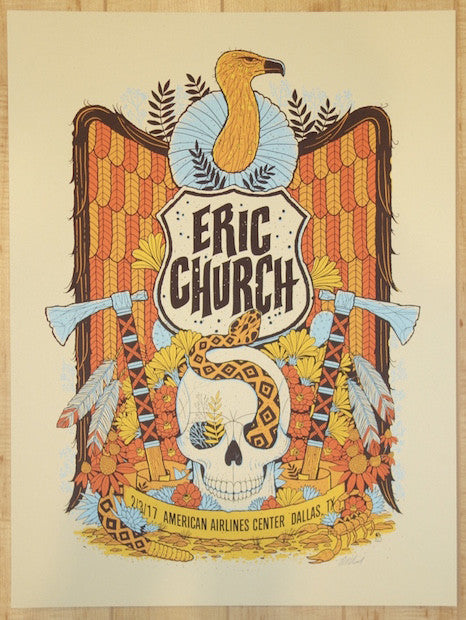 2017 Eric Church - Dallas Silkscreen Concert Poster by Methane