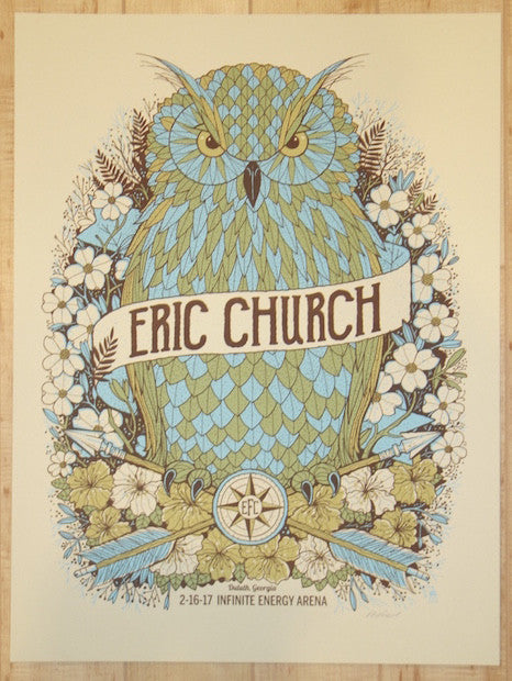 2017 Eric Church - Duluth Silkscreen Concert Poster by Methane