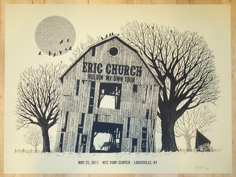 2017 Eric Church - Louisville Silkscreen Concert Poster by Methane