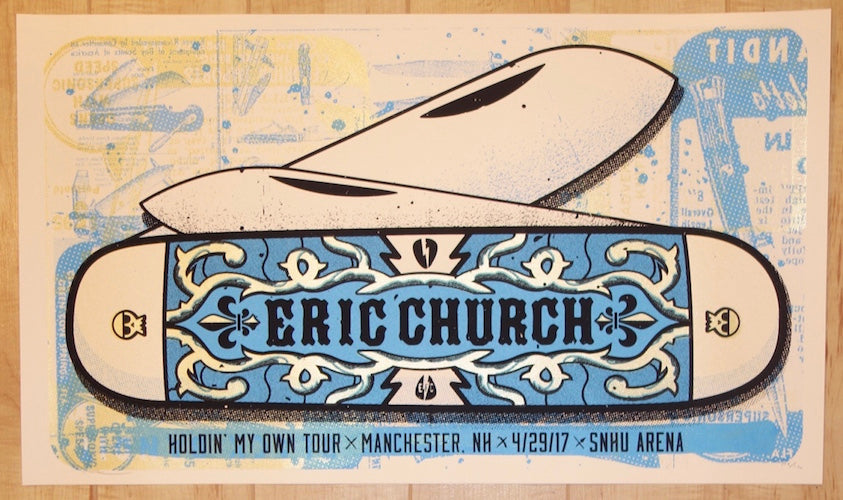 2017 Eric Church - Manchester Silkscreen Concert Poster by Andy Vastagh