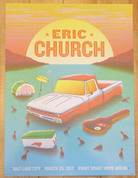 2017 Eric Church - Salt Lake City Silkscreen Concert Poster by Half & Half