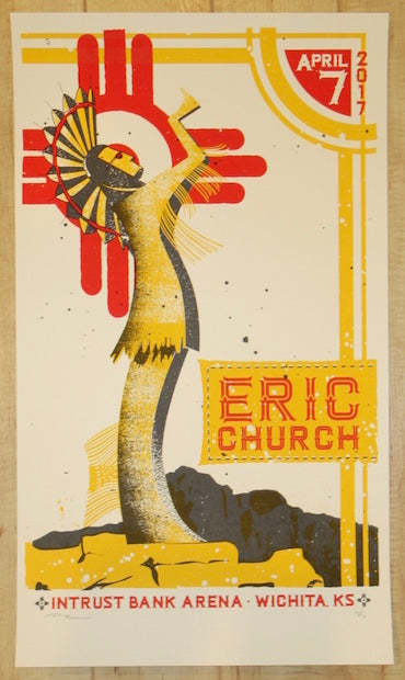 2017 Eric Church - Wichita Silkscreen Concert Poster by Andy Vastagh