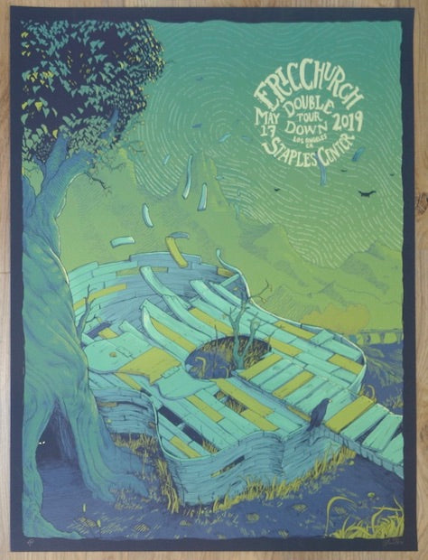 2019 Eric Church - Los Angeles I Silkscreen Concert Poster by Dave Kloc