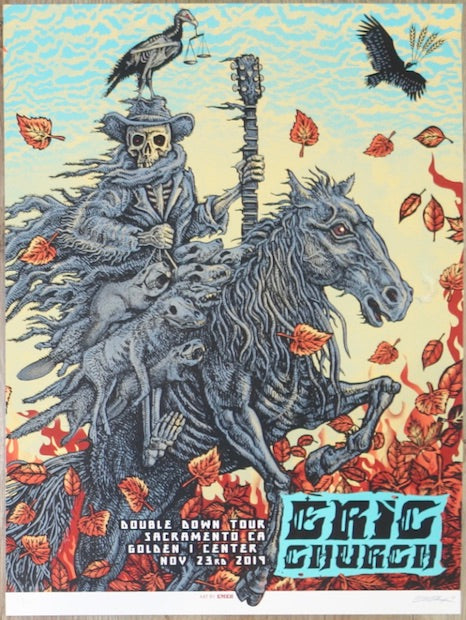 2019 Eric Church - Sacramento III Silkscreen Concert Poster by Emek