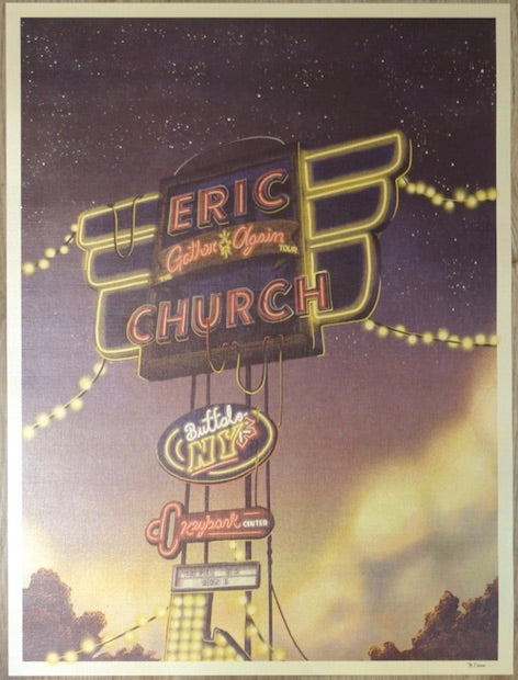 2021 Eric Church - Buffalo Silkscreen Concert Poster by Bailey Race