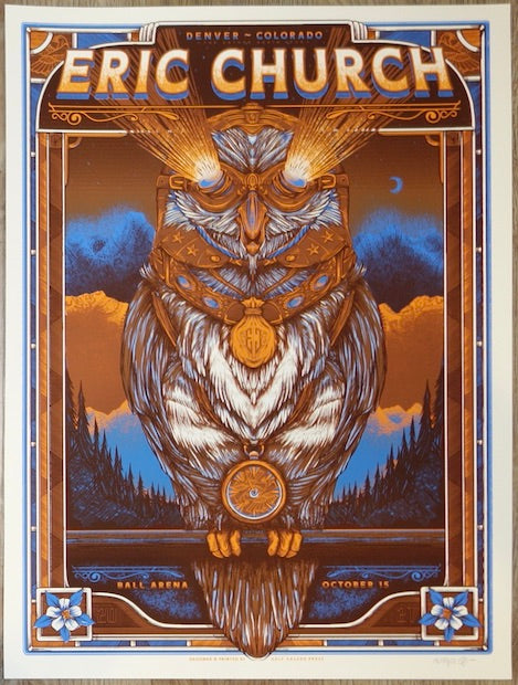 2021 Eric Church - Denver Silkscreen Concert Poster by Half Hazard Press