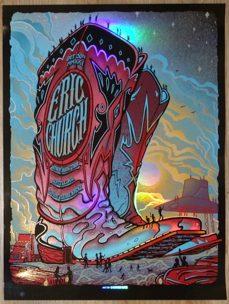 2021 Eric Church - Seattle Silkscreen Concert Poster by Munk One